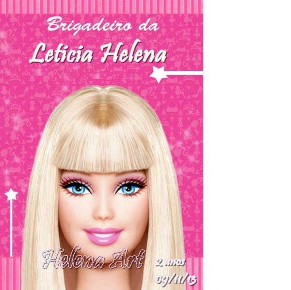 Rótulos Bisnaga de Brigadeiro Barbie